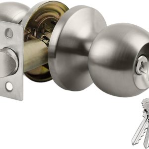 Stainless Steel Spherical Door Lock, Universal Indoor/Outdoor Round Handle Anti-theft Lock