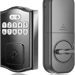 Curved Physical Button Smart Lock for Home Entrance Doors - Password Key Anti-theft Locking
