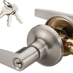 Stainless Steel Lever Handle Door Lock, Universal Entrance Anti-theft Handle Lock Set
