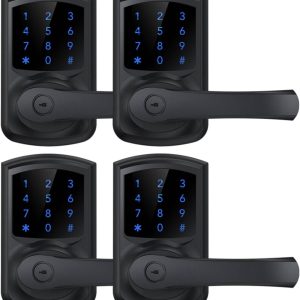 4-Piece Backlit Touch Control Lever Handle Lock Set for Apartments, Homes, and Bulk Projects