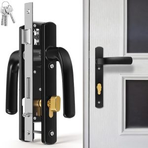European Style Aluminum Alloy Hinged Door Handle Lock, Home Use PVC Door Mechanical Door Lock Set with Key