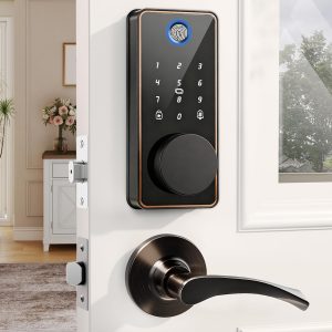 Gold-Edged Touch-Control Round Knob Split Smart Lock