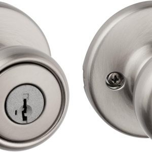 Brushed Stainless Steel Spherical Door Lock, Interior Bedroom Lock with Key and Security