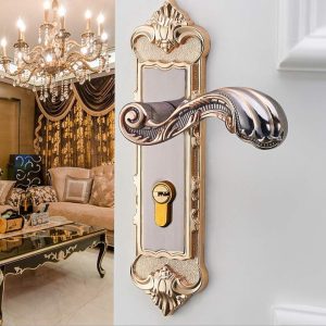 Luxury European Style Carved Interior Handle Lock for Home Bedroom Doors