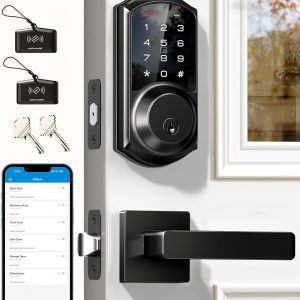 Separate combination smart deadbolt lock + square handle lock set