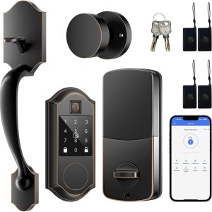 Retro Handle Fingerprint Smart Entrance Lock Set