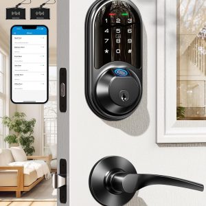 Home Oval Touchscreen Fingerprint Smart Lock with Bluetooth APP Remote Management Anti-theft Door Lock